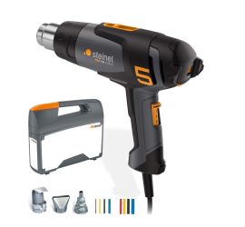 Steinel - HM 2120 E Set con 3 boquillas - Pistola de aire caliente Steinel HM 2120 E set – Apta para tubos termorretráctiles