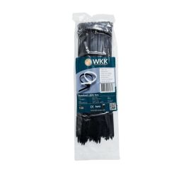 WKK - Bridas de plástico - Para uso universal - Cola recta - Negro - 300x4,8mm - 100 Piezas
