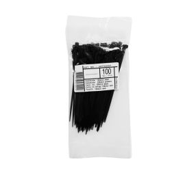 WKK - Bridas de plástico - Para uso universal - Cola recta - Negro - 120x2,5mm - 100 Piezas