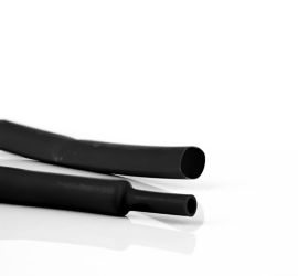 WKK - H-5(3X)-F - Tubos termorretráctiles de pared fina - 3:1 - Con pegamento - Temperatura de uso de hasta 125 °C - 24.0/ 8.0 - Negro - Pieza de longitud - 1.22 metros