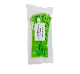 WKK - Bridas de plástico - Para uso universal - Verde - 200x3,6mm - 100 Piezas