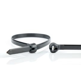 Ty-Rap® - Bridas de plástico - Cierre de acero inoxidable - Estabilizada al calor - Negro - 361x4,8mm - 1000 piezas
